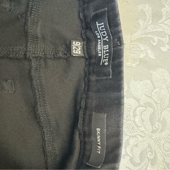 Judy Blue 9/29 Black Skinny Fit Jeggings Pull On‎ Elastic Waist Jeans Stretch - Picture 4 of 8